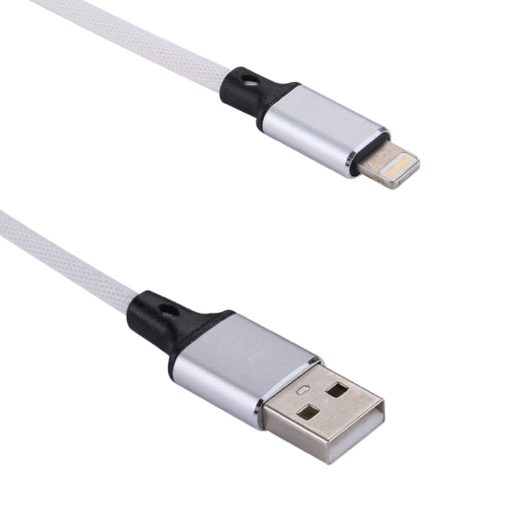 1M 2A USB auf 8-Pin-Nylongewebe-Datensynchronisierungs-Ladekabel (weiß)