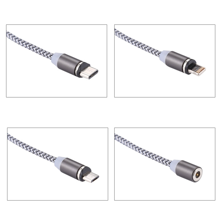 1,05 m 8-poliges + Micro-USB- + USB-C / Typ-C-zu-USB-Datensynchronisierungs-Ladekabel mit LED-Anzeige