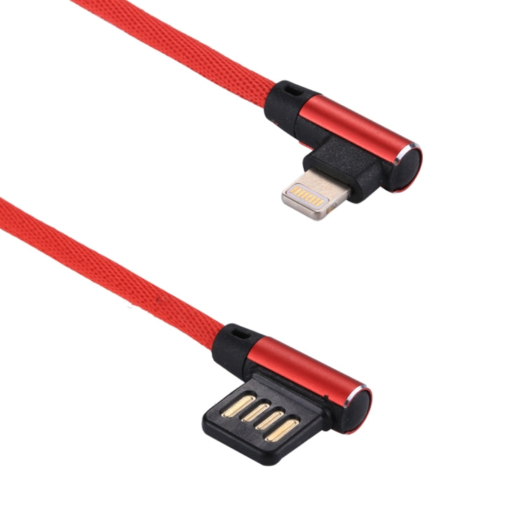 1m 2.4A USB Output to 8 Pin Double Elbow Design Nylon Weave Style Data Sync Charging Cable
