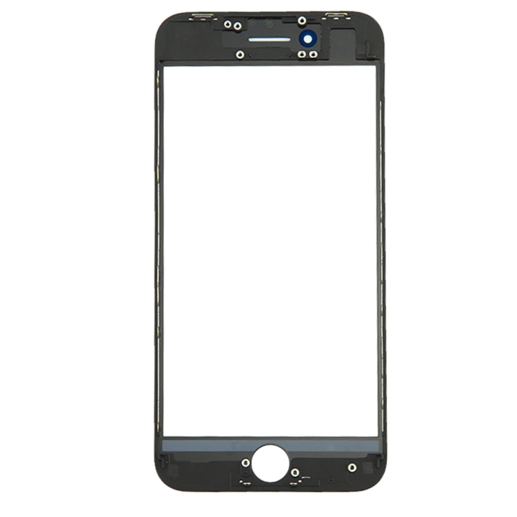 Lentille extérieure en verre d'écran avant avec cadre de lunette d'écran LCD avant pour iPhone 8 (noir)