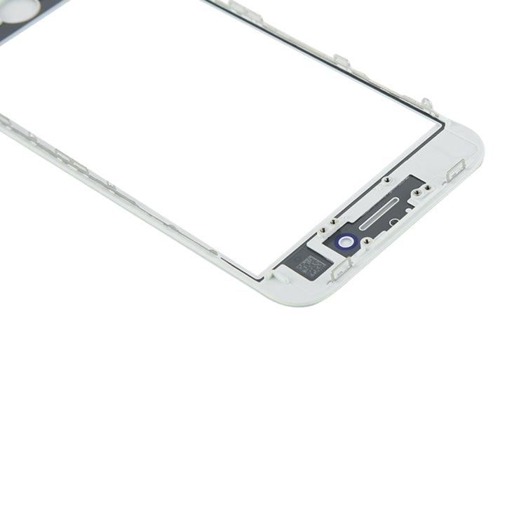 Lentille extérieure en verre d'écran avant avec cadre de lunette d'écran LCD avant pour iPhone 8 (blanc)