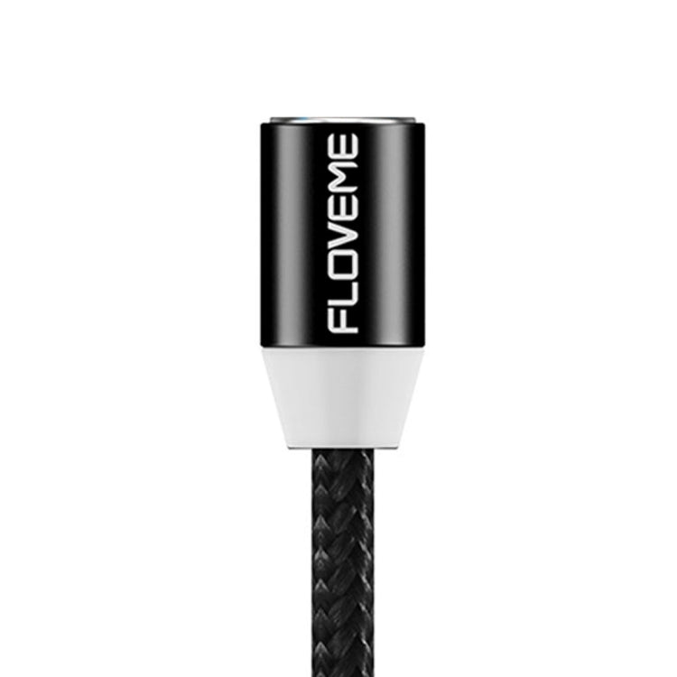 FLOVEME YXF93674 1M 2A USB Nylon Magnetic Charging Cable without Charging Head (Black)