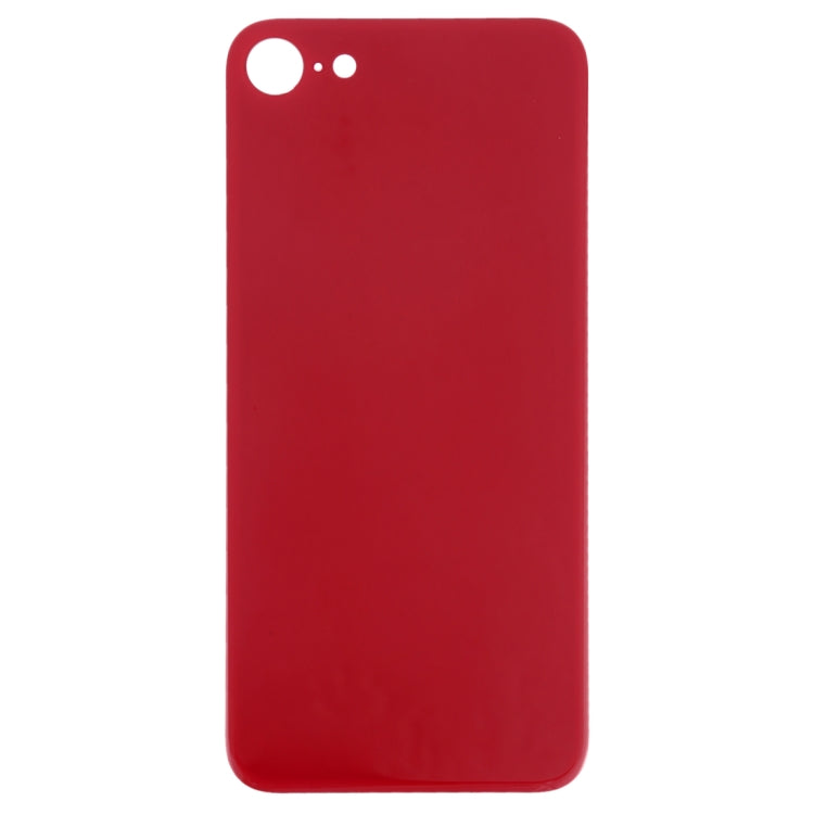 Easy Replacement Large Camera Hole Glass Back Battery Cover with Adhesive for iPhone 8 (Red)