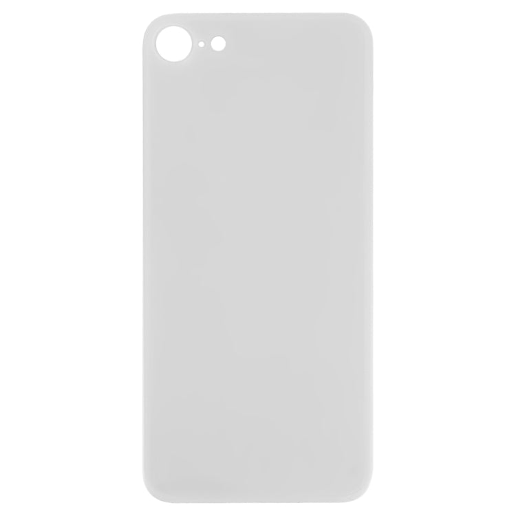 Easy Replacement Large Camera Hole Glass Back Battery Cover with Adhesive for iPhone 8 (White)