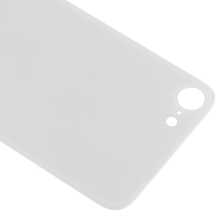 Couvercle de batterie arrière en verre avec trou de caméra facile à remplacer avec adhésif pour iPhone 8 (blanc)