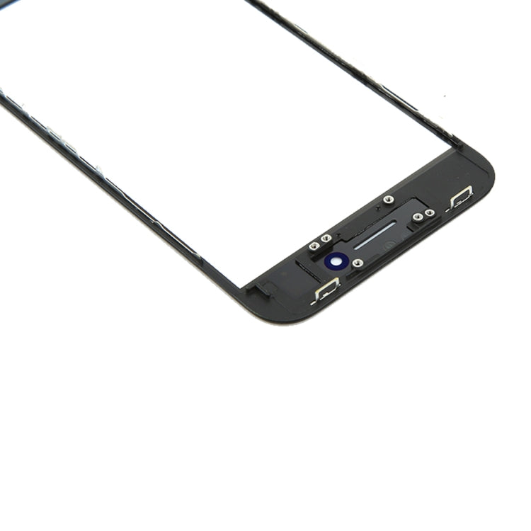 Lente de Cristal Exterior de Pantalla Frontal con Marco de Bisel de Pantalla LCD Frontal y Adhesivo OCA Transparente Para iPhone 8 (Negro)