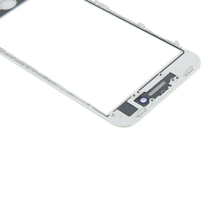 Lente de Cristal Exterior de Pantalla Frontal con Marco de Bisel de Pantalla LCD Frontal y Adhesivo OCA Transparente Para iPhone 8 (Blanco)