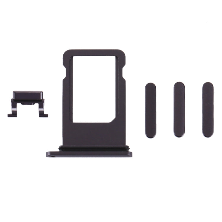 Plateau de carte + touche de contrôle du volume + bouton d'alimentation + touche vibreur avec interrupteur muet pour iPhone 8 (gris)