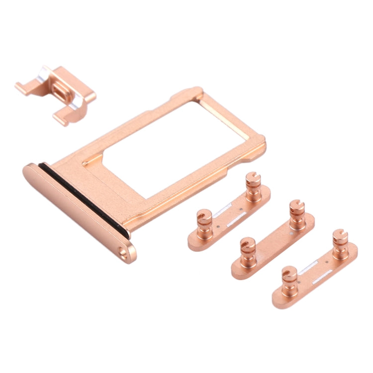 Card Tray + Volume Control Key + Power Button + Vibrator Key with Mute Switch for iPhone 8 (Gold)