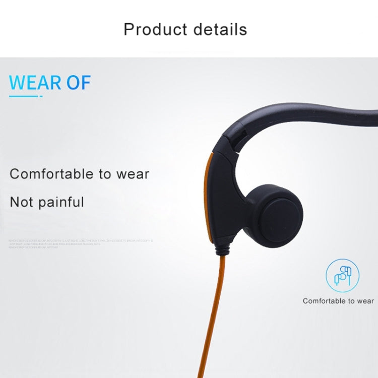 Rear Suspension Cable Controlled Bone Conduction Outdoor Sports Headphones (Orange)