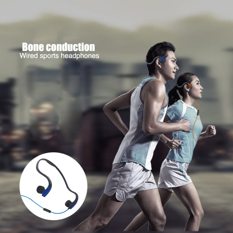 Rear Suspension Cable Controlled Bone Conduction Outdoor Sports Headphones (Orange)