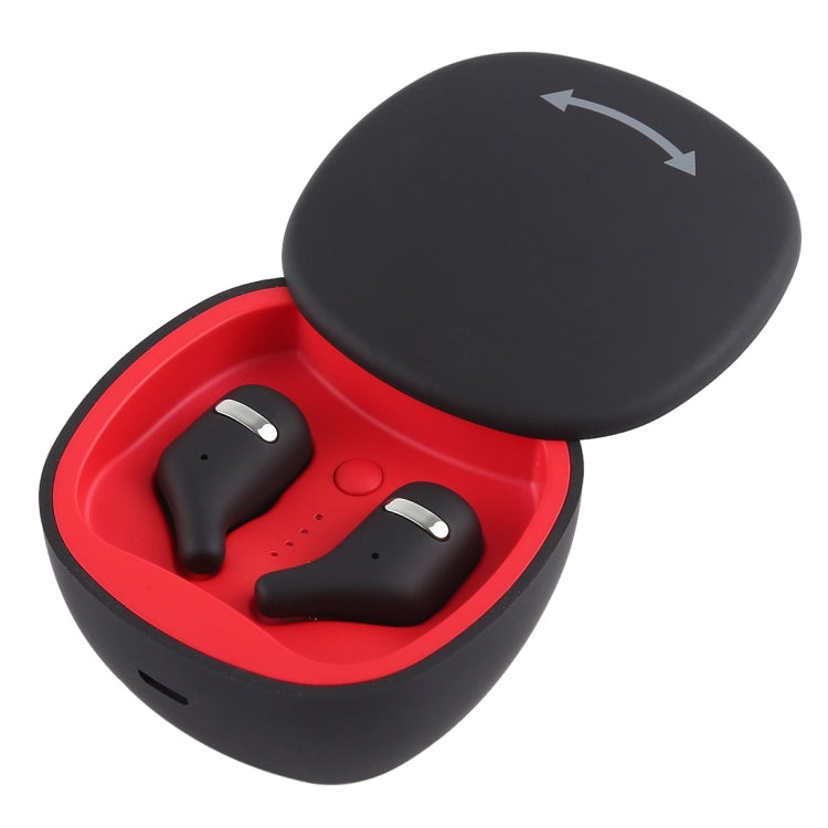 A2 TWS Outdoor Sports Portable In-ear Bluetooth V5.0 + EDR Earphone with 360 Degree Rotation Charging Box (Black)