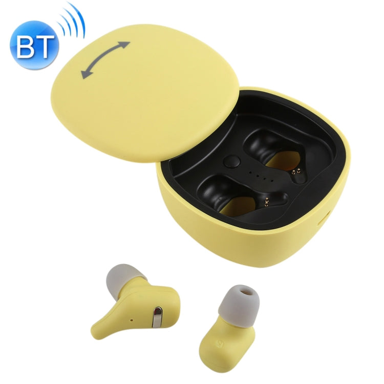 A2 TWS Outdoor Sports In-Ear Headphones Bluetooth V5.0 + EDR with 360 Degree Rotation Charging Box (Yellow)
