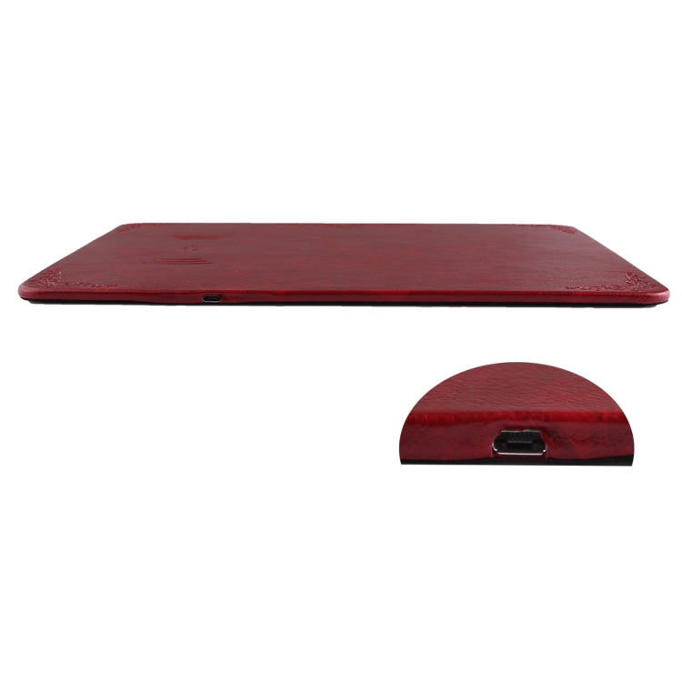 M30 Cargador de ratón de Cuero Multifunción Qi Qi Cargador Inalámbrico con Cable USB soporte Qi Teléfonos estándar Tamaño: 260 * 192 * 5mm (Vino Rojo)