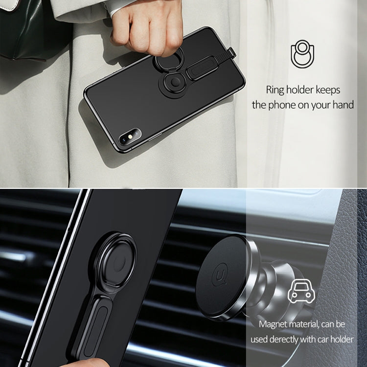LXS08 8 PIN a 8 PIN + Soporte de anillo de Enchufe de Audio 3.5 mm Adaptador de Carga Rápida (Negro)