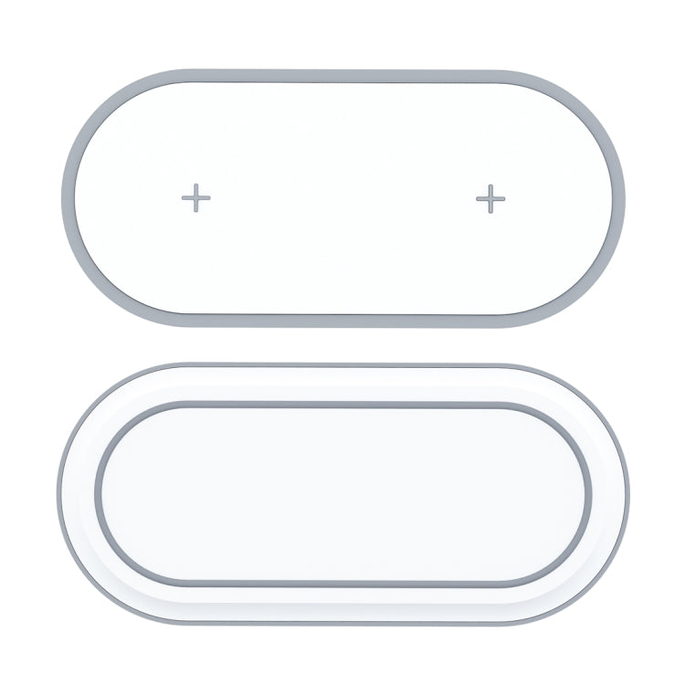 W31 2 in 1 QI Standard Dual Charging Wireless Charger for QI Standard Mobile Phone and AirPods 2 (White)