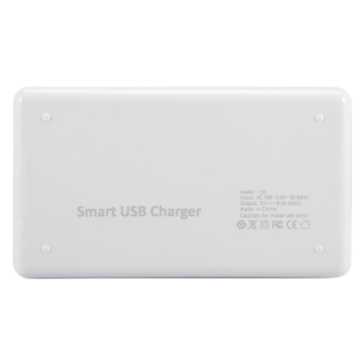 i10 40W 7 USB Ports + USB-C / Type-C Port Multifunction Charger with LED Display EU Plug