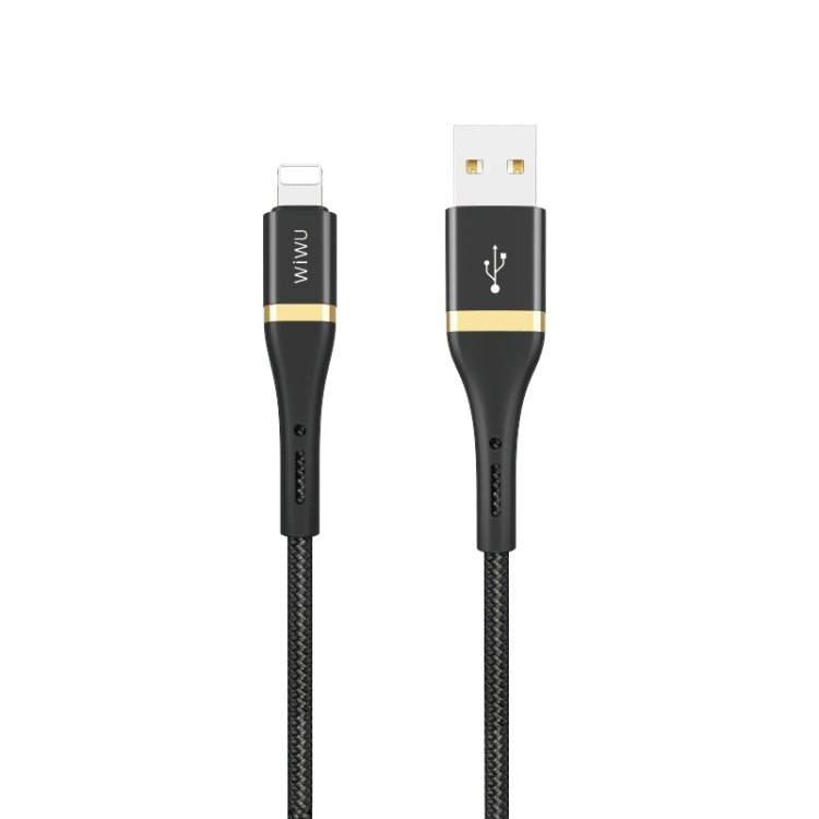 WIWU Elite Series ED-100 Interface USB à 8 broches 2,4 A Câble de données de charge rapide en nylon tressé Longueur du câble : 1,2 m