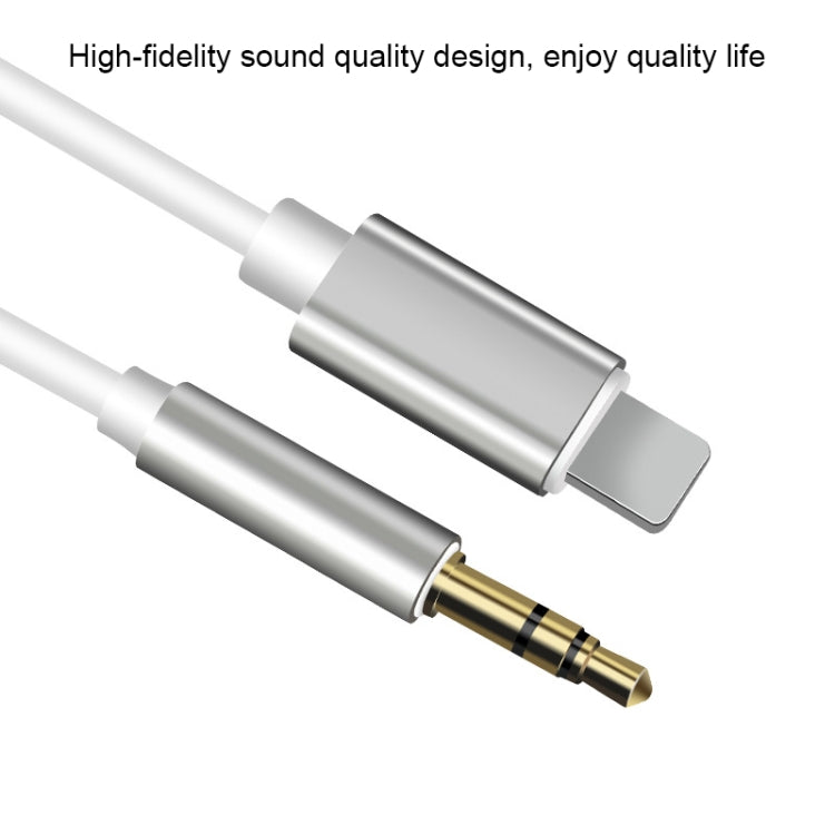 Cable Adaptador de Audio AUX de 8 Pines a 3.5 mm longitud: 1 m (Blanco)