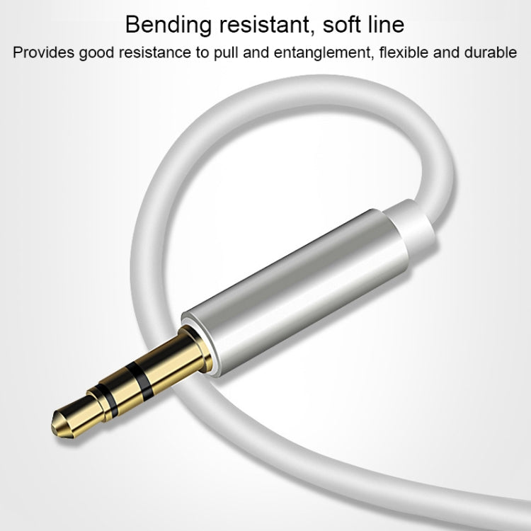 Longueur du câble adaptateur audio AUX 8 broches vers 3,5 mm : 1 m (blanc)