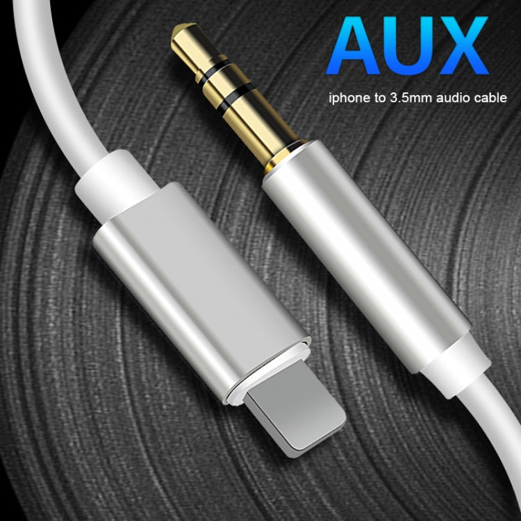 Cable Adaptador de Audio AUX de 8 Pines a 3.5 mm longitud: 1 m (Blanco)