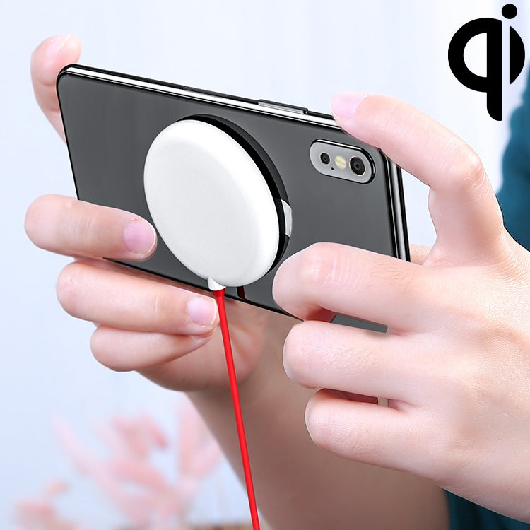 Chargeur sans fil à charge rapide à ventouse portable 5W adapté à l'iPhone 8 / X Longueur: 1m (Blanc + Noir)