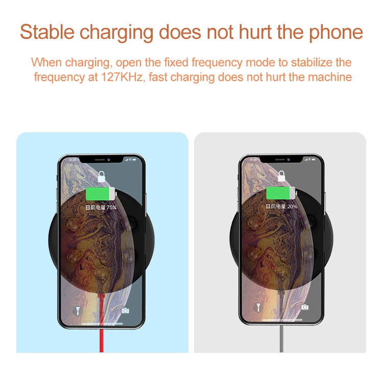 10W Portable Suction Mobile Phone Fast Charging Wireless Charger Suitable for iPhone 8 / X Length: 1.5m (White + Black)