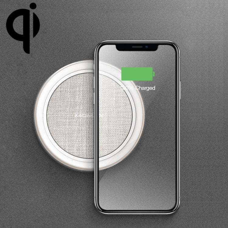 Momax 15W Qi Standard Fast Charging Wireless Charger (White)