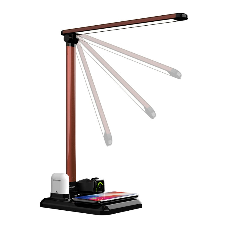 Lámpara de escritorio de protección Inalámbrica X-1 4 IN1 para iWatch / iPhone / Airpods (Silver)