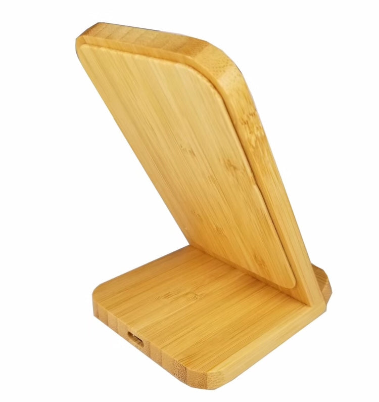 Vertical Bamboo Wireless Charger for Phone Qi