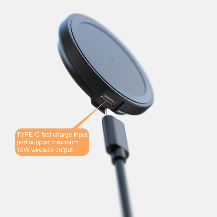 JJT-963 15W QI Standard Round Magsafe Chargeur de charge rapide sans fil pour iPhone 12 Series (Noir)