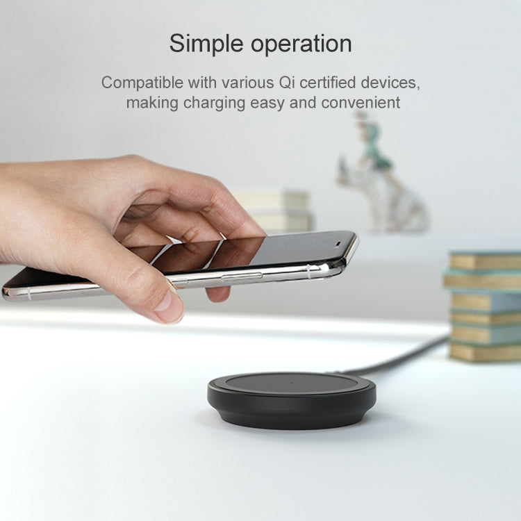 JJT-963 15W QI Standard Round Magsafe Wireless Fast Charging Charger for iPhone 12 Series (Black)