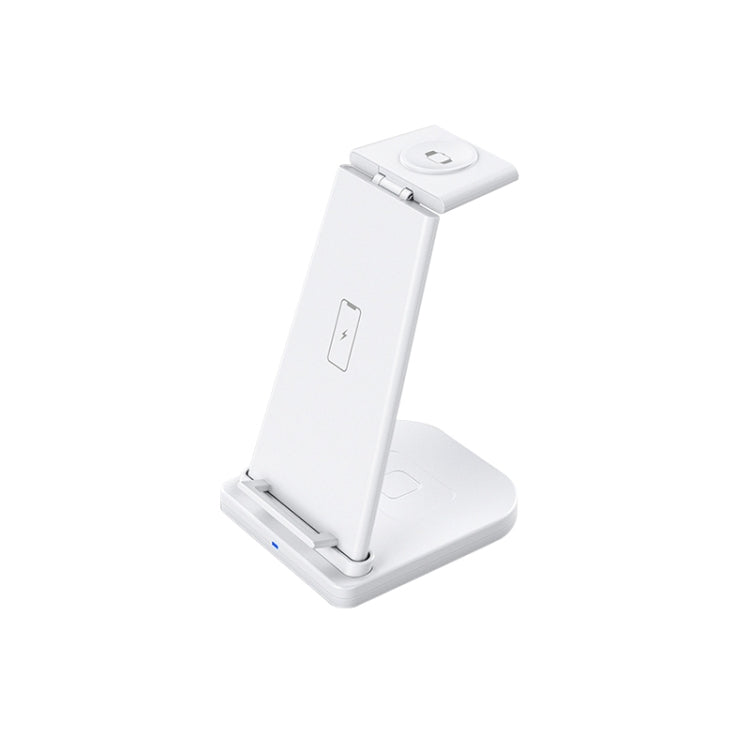 HQ-UD21 3 in 1 Foldable Mobile Phone Watch Charging Stand Multifunction Wireless Charger for iPhone Apple Watch and Airpods (White)