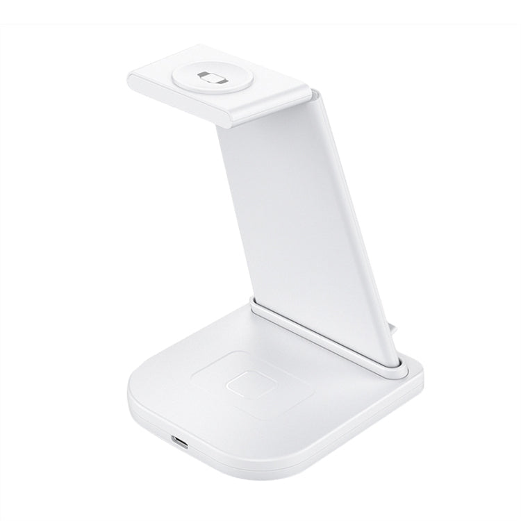 HQ-UD21 3 en 1 Support de Charge de Montre de Téléphone Portable Pliable Chargeur sans Fil Multifonction pour iPhone Apple Watch et Airpods (Blanc)