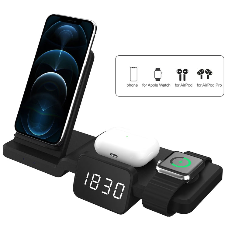 C100 5 in 1 Wireless Watch Charger Charging Stand Dock Station for iPhone / Apple Watch / AirPods