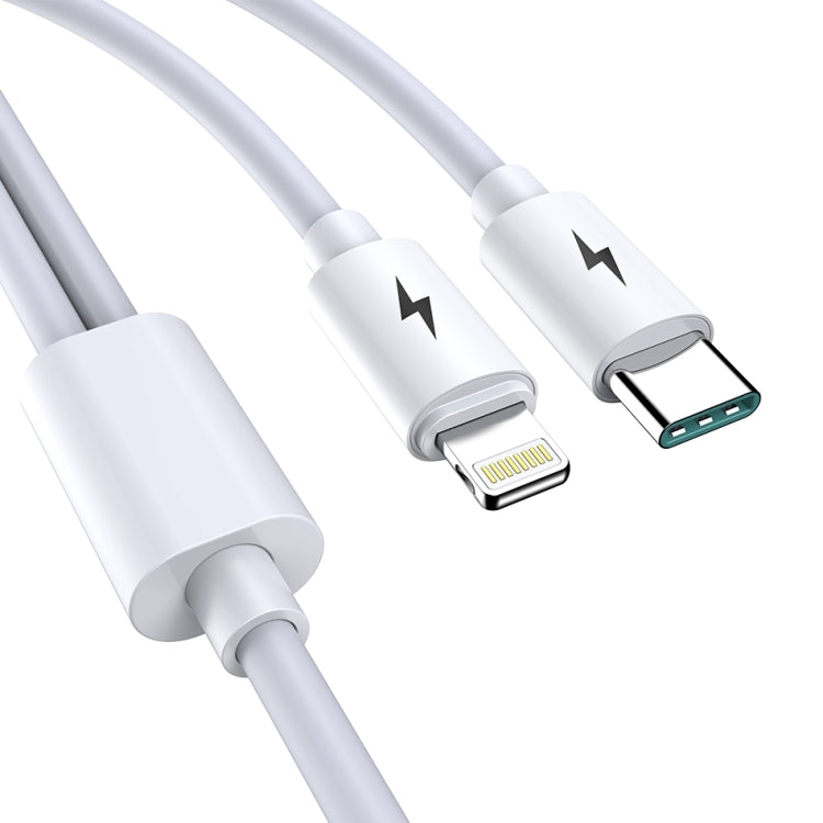 awei CL-79 Câble de charge multiple 2 en 1 1,2 m USB vers 8 broches + USB-C / Type-C