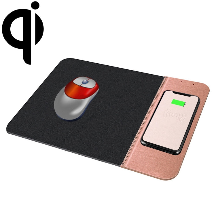 OJD-36 QI Standard 10W Lighting Wireless Charger Rubber Mouse Pad Size: 26.2 x 19.8 x 0.65cm (Rose Gold)