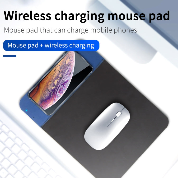 OJD-36 QI Standard 10W Lighting Wireless Charger Rubber Mouse Pad Size: 26.2 x 19.8 x 0.65cm (Grey)