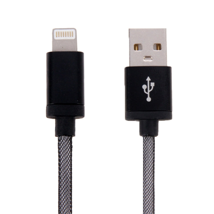 1m Net Style Metallkopf 8 Pin auf USB Datenkabel / Ladegerät für iPhone XR / iPhone XS MAX / iPhone X und XS / iPhone 8 und 8 Plus / iPhone 7 und 7 Plus / iPhone 6 und 6s und 6 Plus und 6s Plus / iPad (Schwarz)
