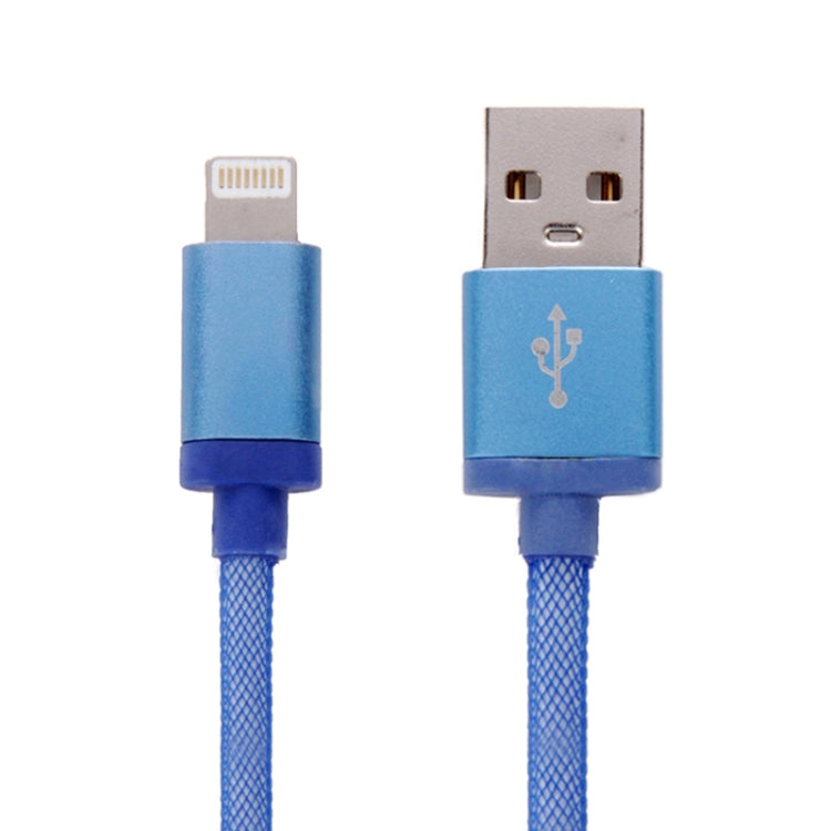 1m Net Style Metallkopf 8 Pin auf USB Datenkabel / Ladegerät für iPhone XR / iPhone XS MAX / iPhone X und XS / iPhone 8 und 8 Plus / iPhone 7 und 7 Plus / iPhone 6 und 6s und 6 Plus und 6s Plus / iPad (Blau)