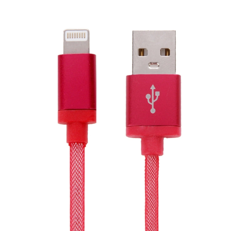 1m Net Style Metal Head 8 Pin to USB Data Cable / Charger Pour iPhone XR / iPhone XS MAX / iPhone X et XS / iPhone 8 et 8 Plus / iPhone 7 et 7 Plus / iPhone 6 et 6s et 6 Plus et 6s Plus / iPad (Rouge)