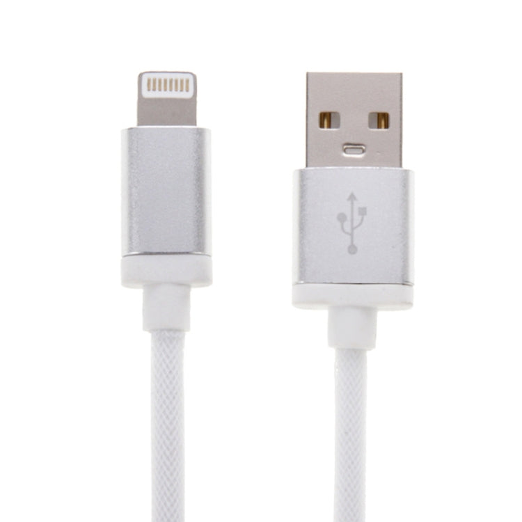 1m Net Style Metal Head 8 Pin to USB Data Cable / Charger For iPhone XR / iPhone XS MAX / iPhone X and XS / iPhone 8 and 8 Plus / iPhone 7 and 7 Plus / iPhone 6 and 6s and 6 Plus and 6s Plus / iPad (White)