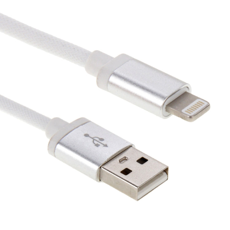 1m Net Style Metal Head 8 Pines a USB Cable de Datos / Cargador Para iPhone XR / iPhone XS MAX / iPhone X y XS / iPhone 8 y 8 Plus / iPhone 7 y 7 Plus / iPhone 6 y 6s y 6 Plus y 6s Plus / iPad (Blanco)
