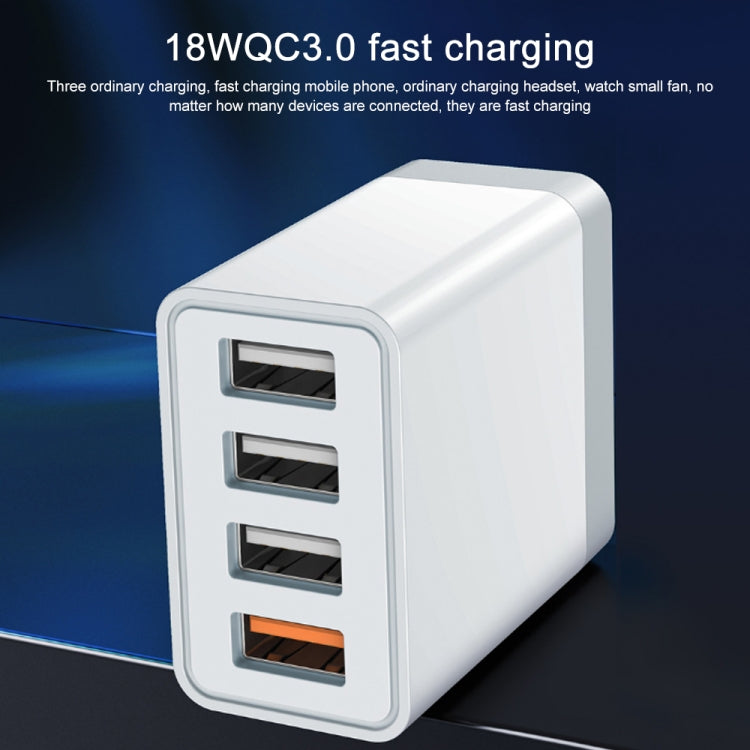 Wokome WP-U125 SERIE 18W QC3.0 4 Puertos USB Cargador de Viaje Rápido Enchufe de la UE