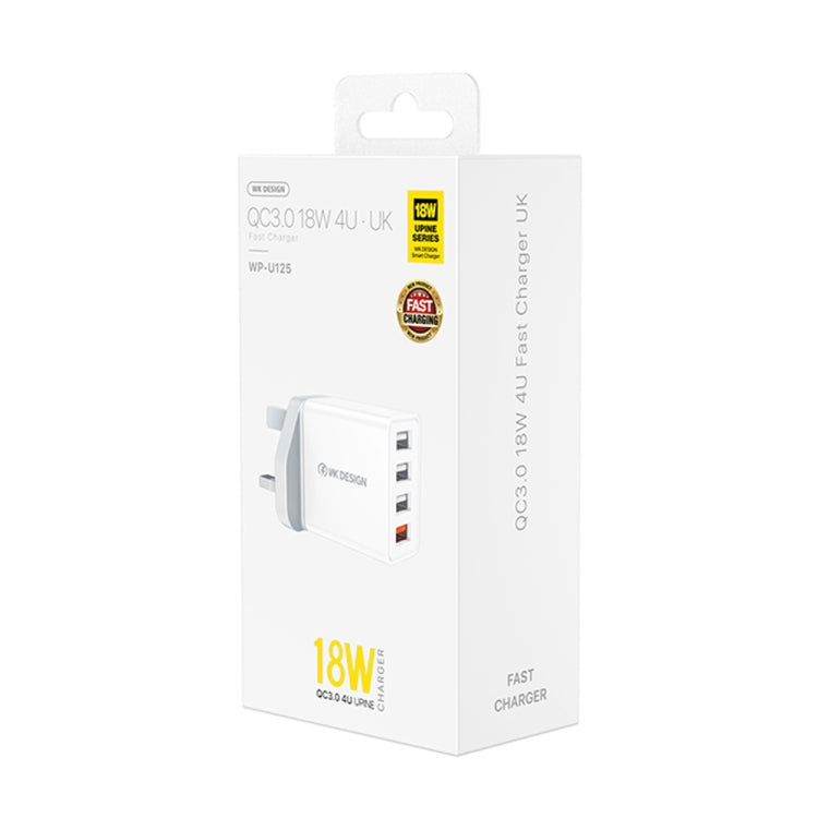 WKOME WP-U125 ETEPIN Series 18W QC3.0 4 USB Ports Fast Travel Charger UK Plug