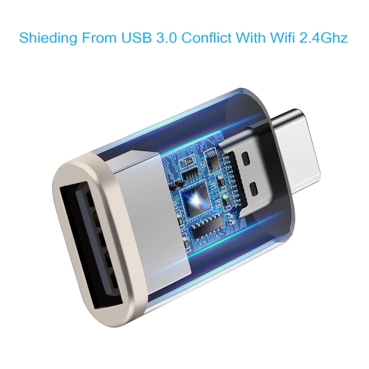 2 PCS SBT-148 USB-C / TYPE-C Macho a USB 3.0 Adaptador de aleación de zinc Hembra (Champagne Gold)