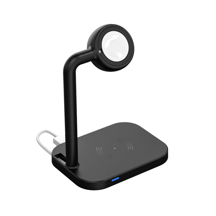 Adj-984 2 in 1 Electromagnetic Induction Wireless Charger for Apple AirPods Mobile Phones and Watches (Black)