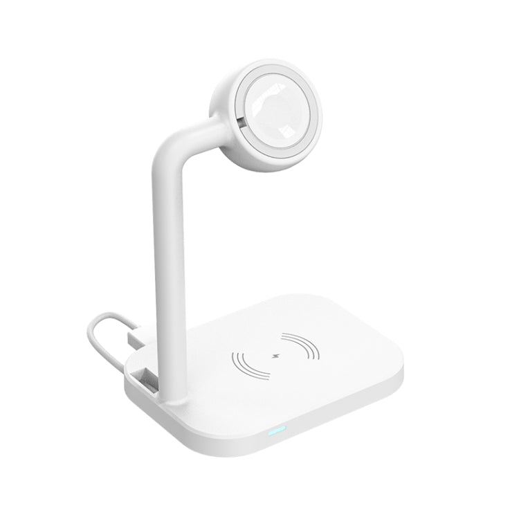 Adj-984 2 in 1 Electromagnetic Induction Wireless Charger for Apple AirPods Mobile Phones and Watches (White)