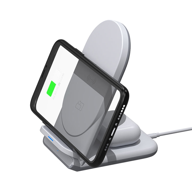 Wiwu 18W Power Air 2 en 1 Cargador Inalámbrico para Teléfonos Inteligentes y Auriculares Inalámbricos