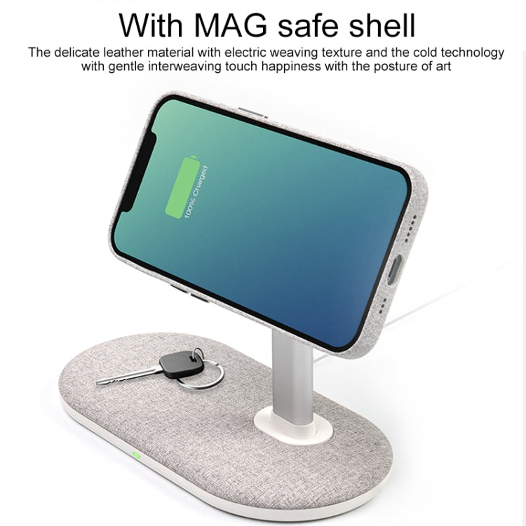 Momax UD20 Q.MAG Dual 15W Magnetic Dual Wireless Fast Charging Charger 15W for iPhone 12 Series (Light Grey)